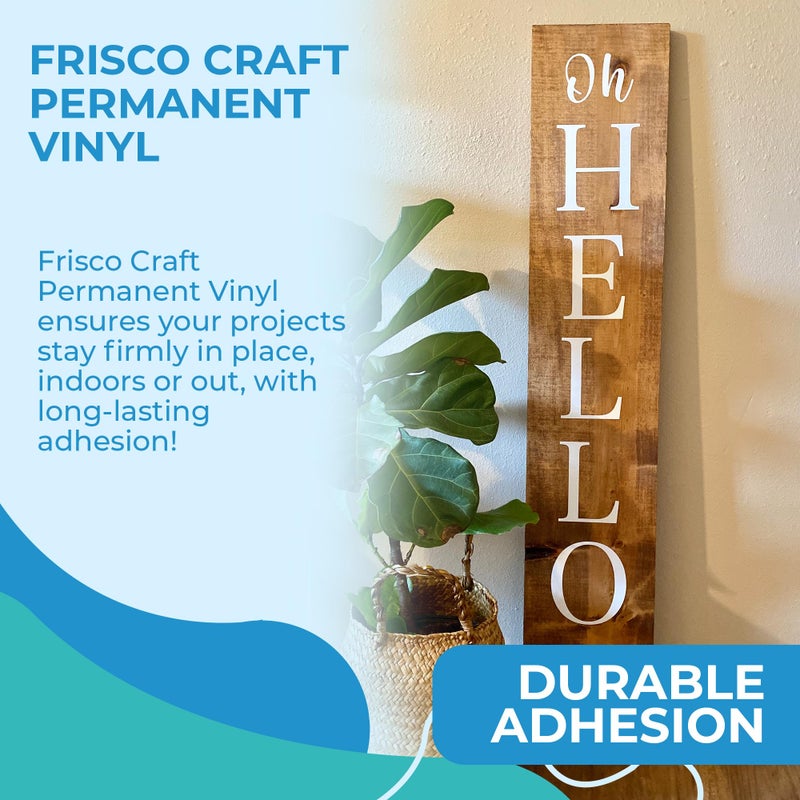 Frisco Craft لفة فينيل دائمة بيضاء غير لامعة من فريسكو - فينيل خارجي دائم، مقاوم للماء والطقس مع دعم سيليكوني - لاصق أبيض (12" × 30 قدم) - Image 5